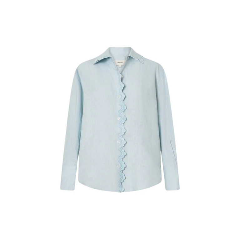 Oroton Lace Trim Shirt - Oroton Tops - Australian Heritage Luxury - Shop at Luxury Shoes 