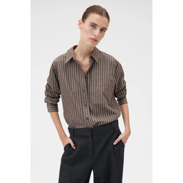Oroton Long Sleeve Stripe Shirt - Oroton Tops - Australian Heritage Luxury - Shop at Luxury Shoes 
