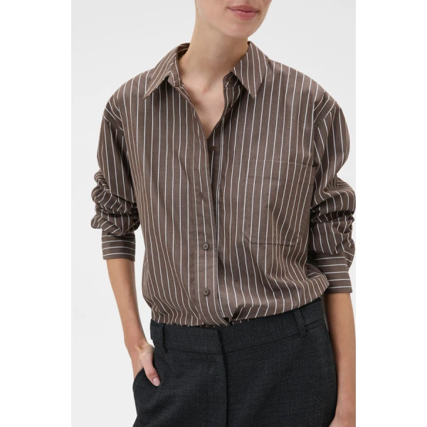 Oroton Long Sleeve Stripe Shirt - Oroton Tops - Australian Heritage Luxury - Shop at Luxury Shoes 