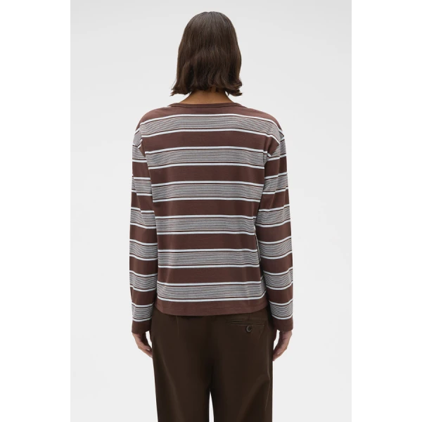Oroton Long Sleeve Stripe Tee - Oroton Tops - Australian Heritage Luxury - Shop at Luxury Shoes 
