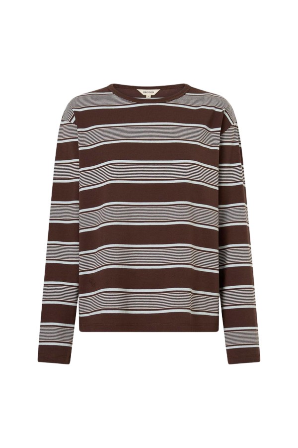 Oroton Long Sleeve Stripe Tee - Oroton Tops - Australian Heritage Luxury - Shop at Luxury Shoes 