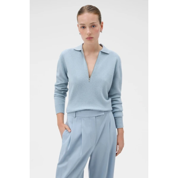 Oroton Long Sleeve Zip Polo - Oroton Tops - Australian Heritage Luxury - Shop at Luxury Shoes 