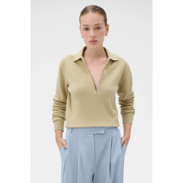 Oroton Long Sleeve Zip Polo - Oroton Tops - Australian Heritage Luxury - Shop at Luxury Shoes 