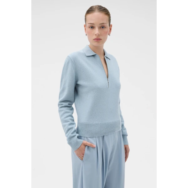Oroton Long Sleeve Zip Polo - Oroton Tops - Australian Heritage Luxury - Shop at Luxury Shoes 