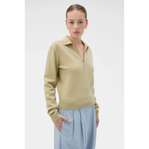 Oroton Long Sleeve Zip Polo - Oroton Tops - Australian Heritage Luxury - Shop at Luxury Shoes 