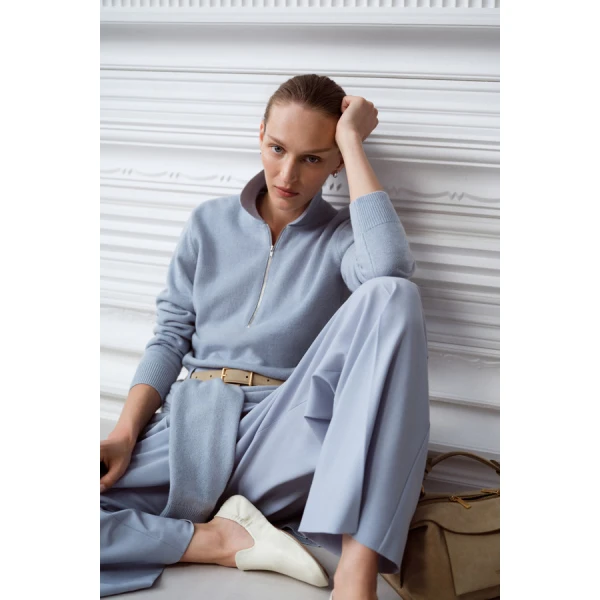 Oroton Long Sleeve Zip Polo - Oroton Tops - Australian Heritage Luxury - Shop at Luxury Shoes 