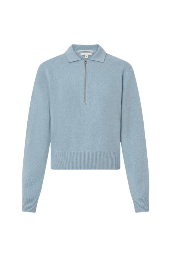 Oroton Long Sleeve Zip Polo Top