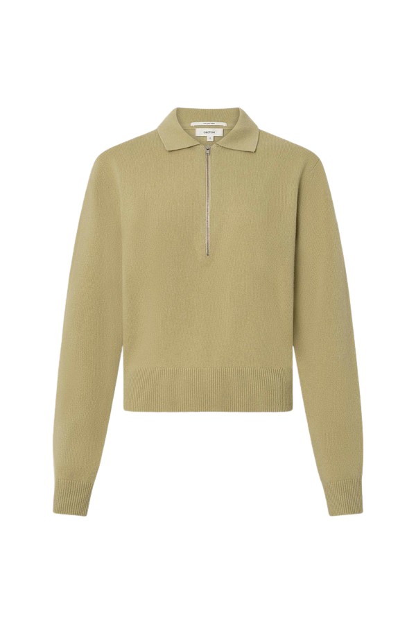 Oroton Long Sleeve Zip Polo Top