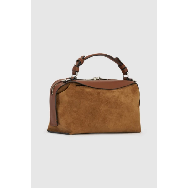 Oroton Mica Mini Bowler Suede - Bags - Australian Luxury Leather Handbag at Luxury Shoes 