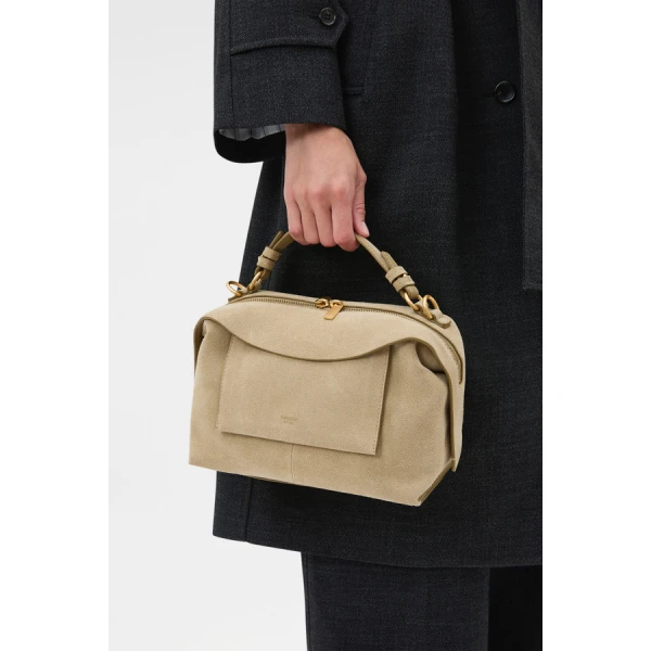 Oroton Mica Suede Bowler - Bags - Australian Luxury Leather Handbag at Luxury Shoes 