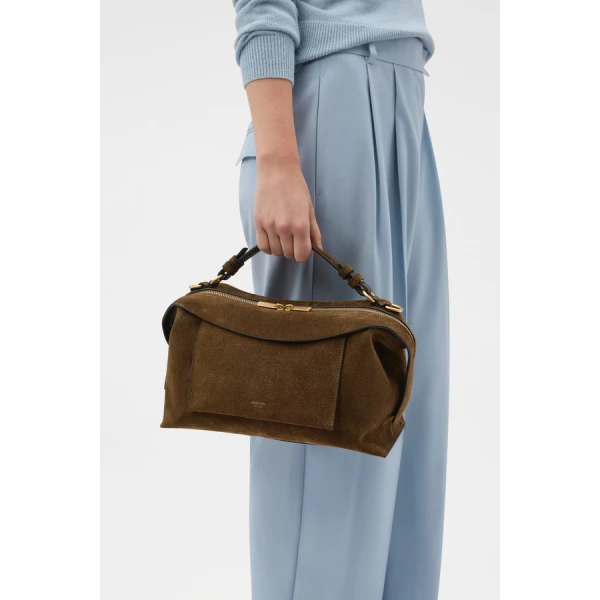 Oroton Mica Suede Large Bowler - Bags - Australian Luxury Leather Handbag at Luxury Shoes 