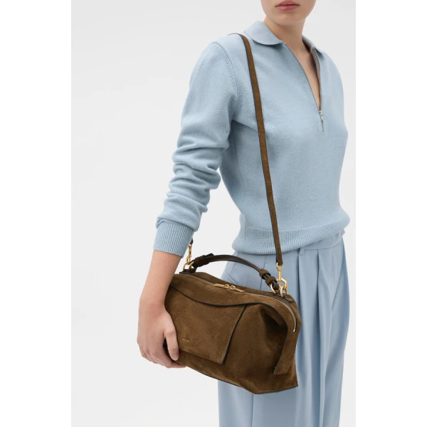 Oroton Mica Suede Large Bowler - Bags - Australian Luxury Leather Handbag at Luxury Shoes 