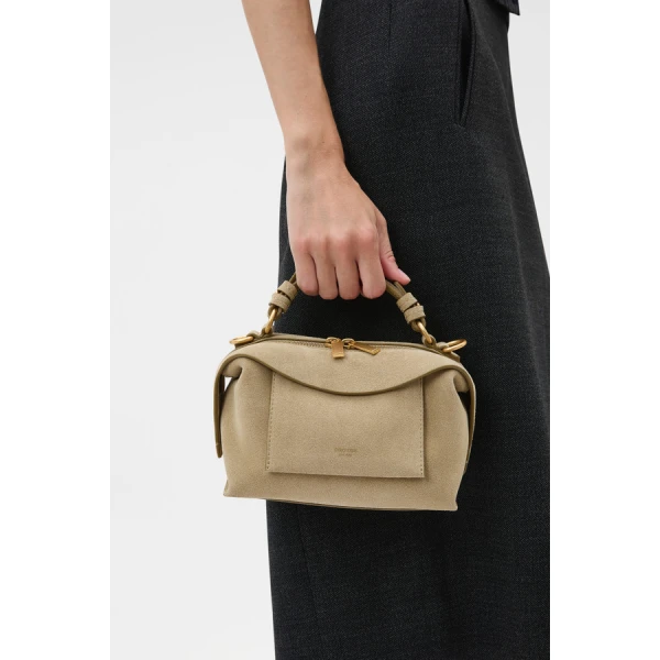 Oroton Mica Suede Mini Bowler - Bags - Australian Luxury Leather Handbag at Luxury Shoes 