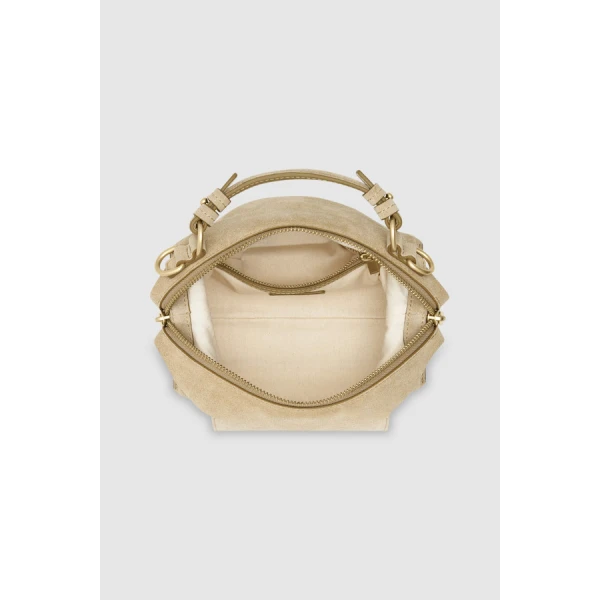 Oroton Mica Suede Mini Bowler - Bags - Australian Luxury Leather Handbag at Luxury Shoes 