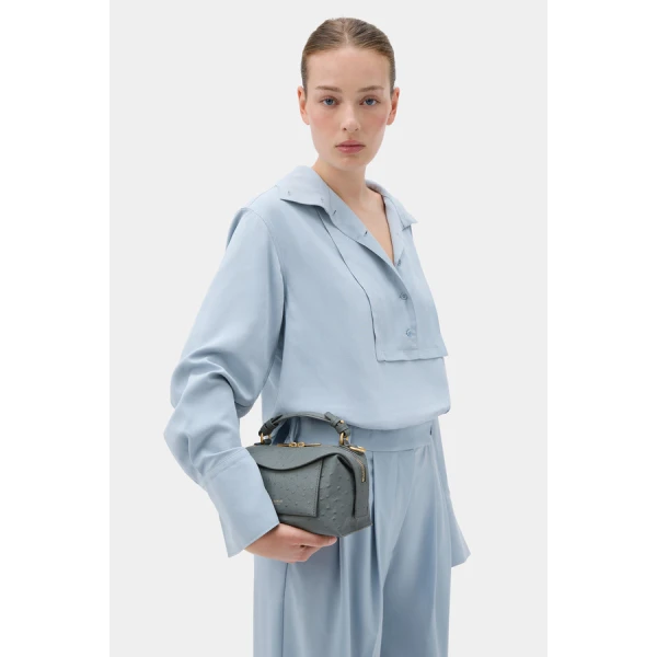 Oroton Mica Texture Mini Bowler - Bags - Australian Luxury Leather Handbag at Luxury Shoes 