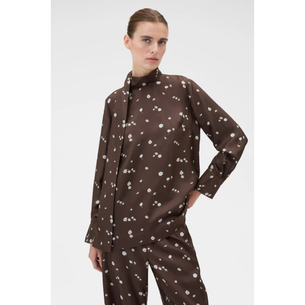 Oroton Mini Daisy Tie Neck Tunic - Oroton Tops - Australian Heritage Luxury - Shop at Luxury Shoes 