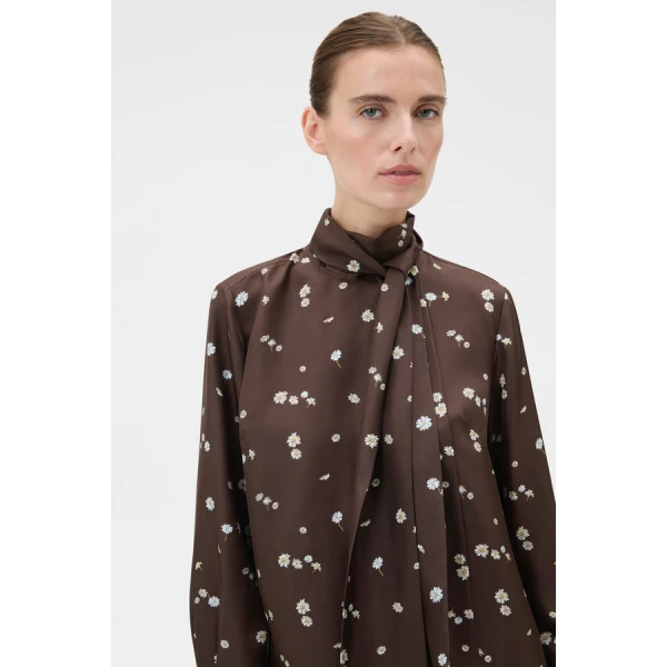 Oroton Mini Daisy Tie Neck Tunic - Oroton Tops - Australian Heritage Luxury - Shop at Luxury Shoes 