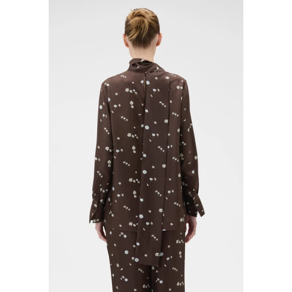Oroton Mini Daisy Tie Neck Tunic - Oroton Tops - Australian Heritage Luxury - Shop at Luxury Shoes 