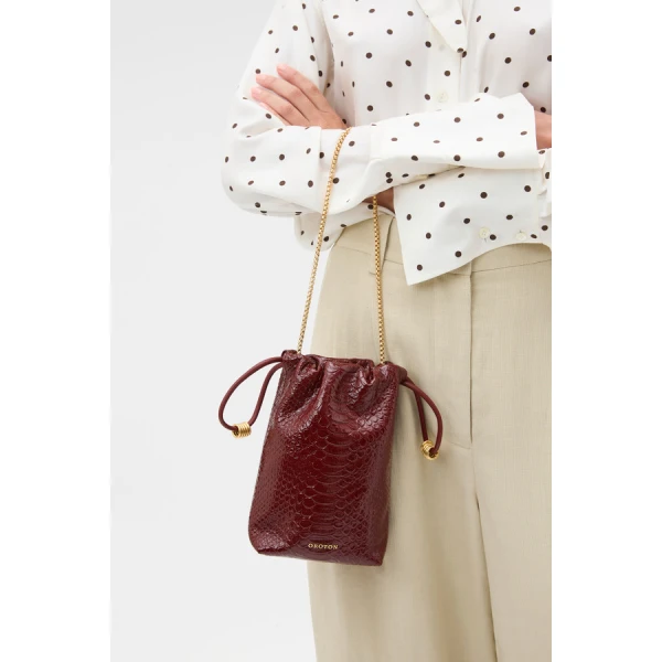 Oroton Nola Drawstring Pouch Texture - Bags - Australian Luxury Leather Handbag at Luxury Shoes 