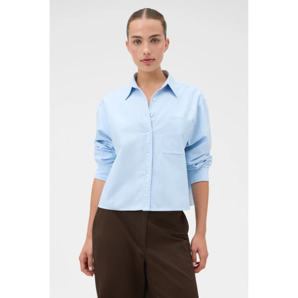 Oroton Oxford Cropped Shirt - Oroton Tops - Australian Heritage Luxury - Shop at Luxury Shoes 