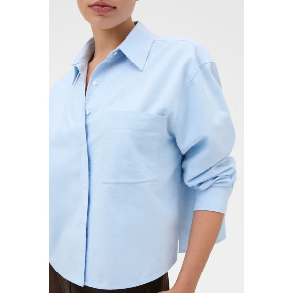 Oroton Oxford Cropped Shirt - Oroton Tops - Australian Heritage Luxury - Shop at Luxury Shoes 