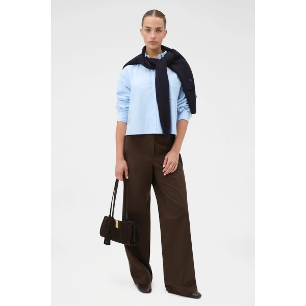 Oroton Oxford Cropped Shirt - Oroton Tops - Australian Heritage Luxury - Shop at Luxury Shoes 