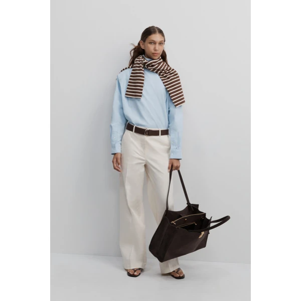 Oroton Oxford Cropped Shirt - Oroton Tops - Australian Heritage Luxury - Shop at Luxury Shoes 