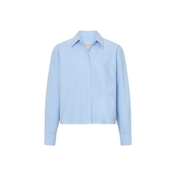 Oroton Oxford Cropped Shirt - Oroton Tops - Australian Heritage Luxury - Shop at Luxury Shoes 