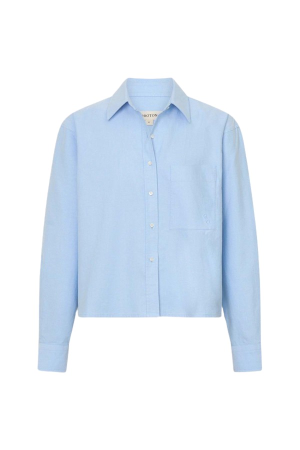 Oroton Oxford Cropped Shirt - Oroton Tops - Australian Heritage Luxury - Shop at Luxury Shoes 