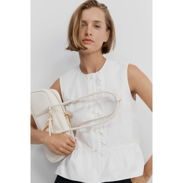 Oroton Oxford Peplum Top - Oroton Tops - Australian Heritage Luxury - Shop at Luxury Shoes 