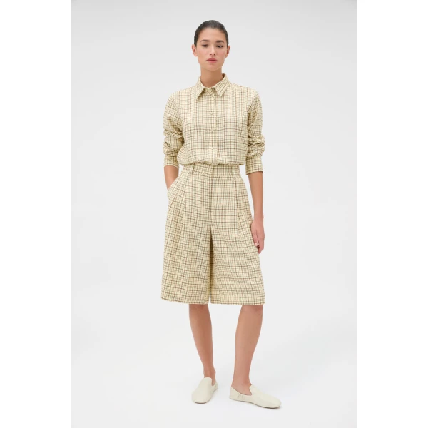 Oroton Pleat Check Short - Oroton Shorts - Australian Heritage Luxury - Shop at Luxury Shoes 