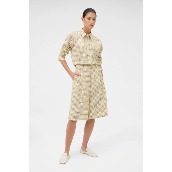 Oroton Pleat Check Short - Oroton Shorts - Australian Heritage Luxury - Shop at Luxury Shoes 