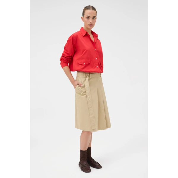 Oroton Pleat Detail Midi Skirt - Oroton Skirts - Australian Heritage Luxury - Shop at Luxury Shoes 