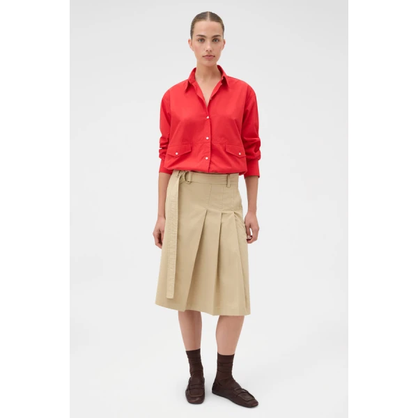 Oroton Pleat Detail Midi Skirt - Oroton Skirts - Australian Heritage Luxury - Shop at Luxury Shoes 