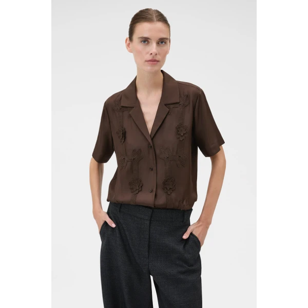 Oroton Ribbon Trim Camp Shirt - Oroton Tops - Australian Heritage Luxury - Shop at Luxury Shoes 