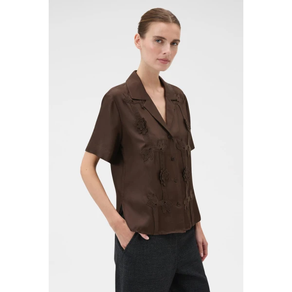Oroton Ribbon Trim Camp Shirt - Oroton Tops - Australian Heritage Luxury - Shop at Luxury Shoes 