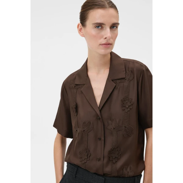 Oroton Ribbon Trim Camp Shirt - Oroton Tops - Australian Heritage Luxury - Shop at Luxury Shoes 