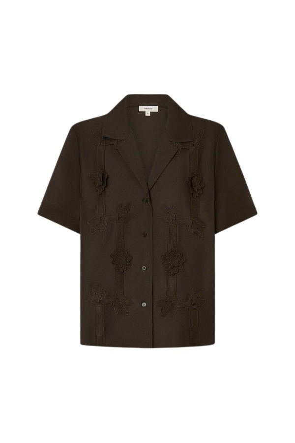 Oroton Ribbon Trim Camp Shirt - Oroton Tops - Australian Heritage Luxury - Shop at Luxury Shoes 