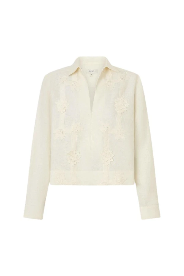 Oroton-Ribbon-Trim-Shirt38742_nobg Oroton Ribbon Trim Shirt - Oroton Tops - Australian Heritage Luxury - Shop at Luxury Shoes