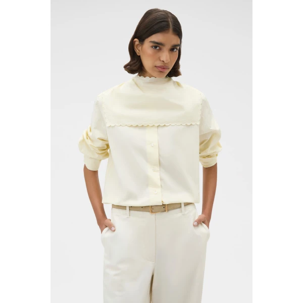 Oroton Scallop Tie Neck Shirt - Oroton Tops - Australian Heritage Luxury - Shop at Luxury Shoes 