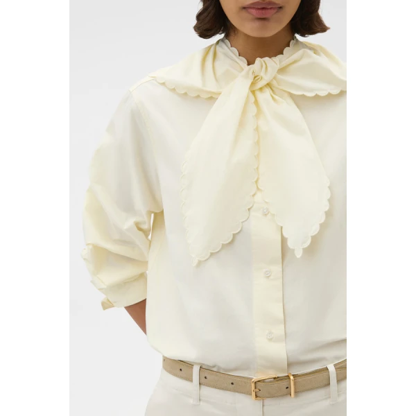 Oroton Scallop Tie Neck Shirt - Oroton Tops - Australian Heritage Luxury - Shop at Luxury Shoes 