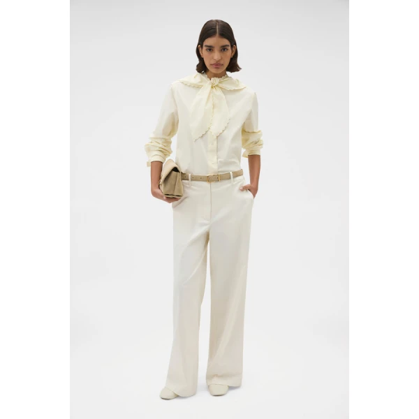 Oroton Scallop Tie Neck Shirt - Oroton Tops - Australian Heritage Luxury - Shop at Luxury Shoes 