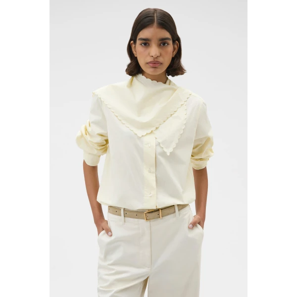 Oroton Scallop Tie Neck Shirt - Oroton Tops - Australian Heritage Luxury - Shop at Luxury Shoes 