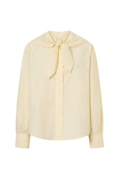 Oroton Scallop Tie Neck Shirt - Oroton Tops - Australian Heritage Luxury - Shop at Luxury Shoes 