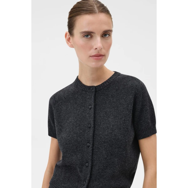 Oroton Short Sleeve Crew Cardigan - Oroton Knitwear - Australian Heritage Luxury - Shop at Luxury Shoes 