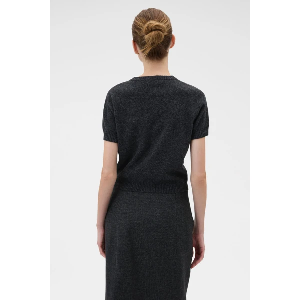 Oroton Short Sleeve Crew Cardigan - Oroton Knitwear - Australian Heritage Luxury - Shop at Luxury Shoes 