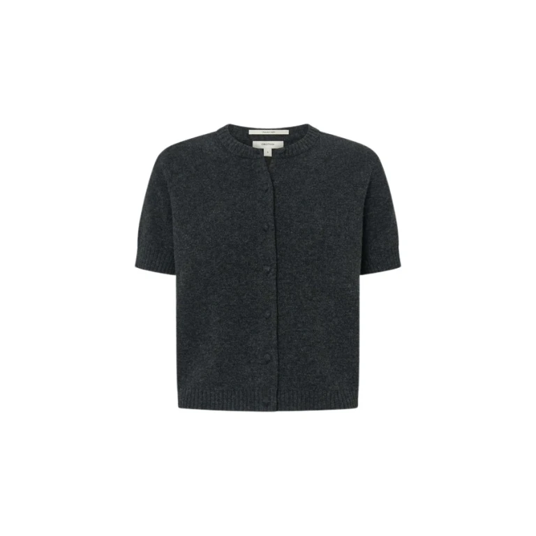 Oroton Short Sleeve Crew Cardigan - Oroton Knitwear - Australian Heritage Luxury - Shop at Luxury Shoes 