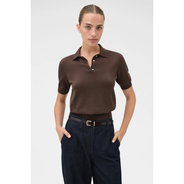 Oroton Short Sleeve Knit Polo - Oroton Tops - Australian Heritage Luxury - Shop at Luxury Shoes 