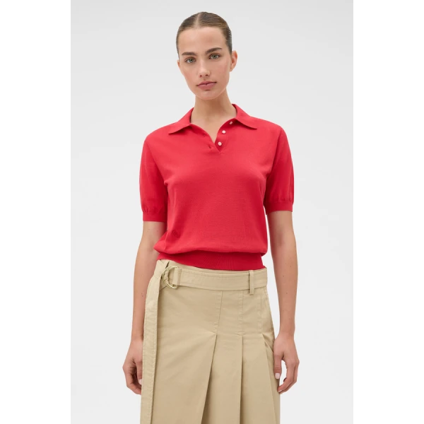 Oroton Short Sleeve Knit Polo - Oroton Tops - Australian Heritage Luxury - Shop at Luxury Shoes 