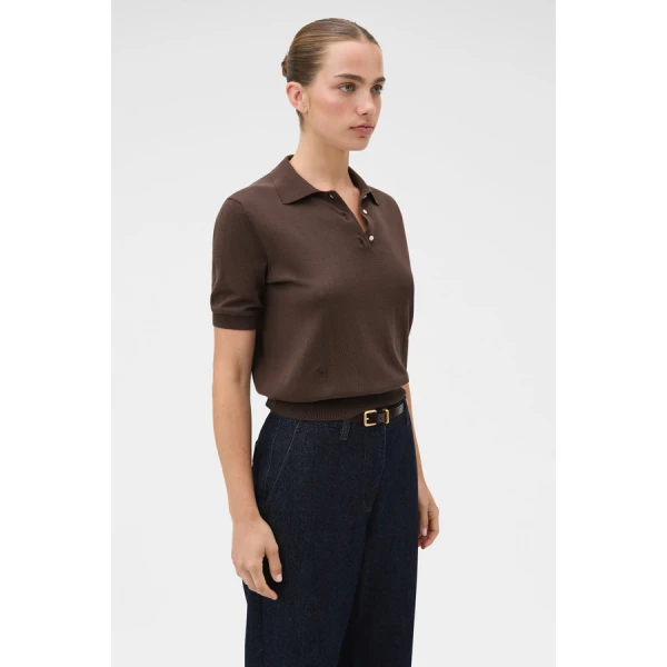 Oroton Short Sleeve Knit Polo - Oroton Tops - Australian Heritage Luxury - Shop at Luxury Shoes 